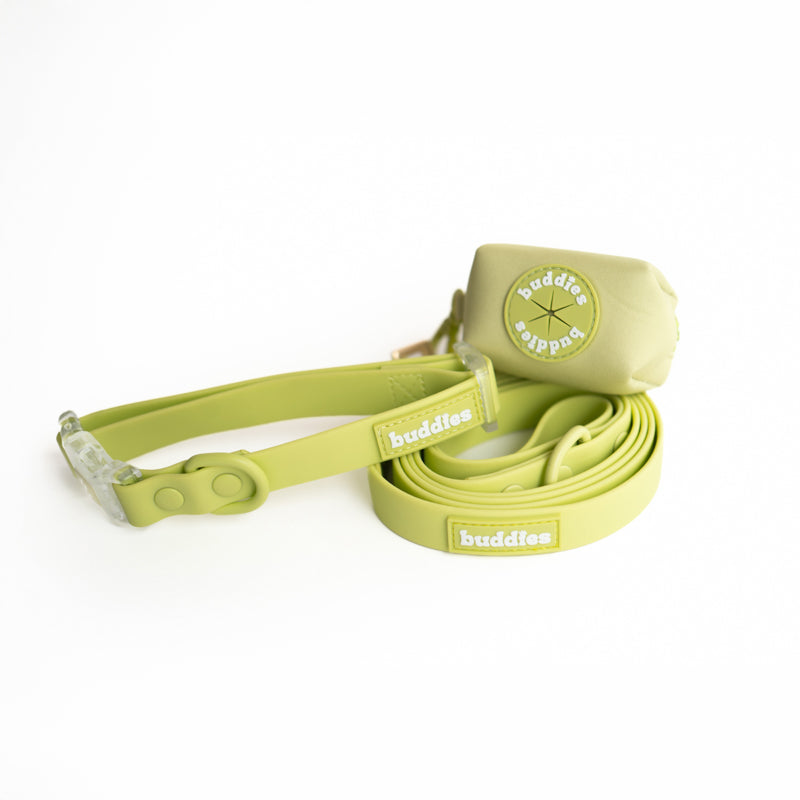 Verde | Collar PVC + Correa PVC + Poop Bag